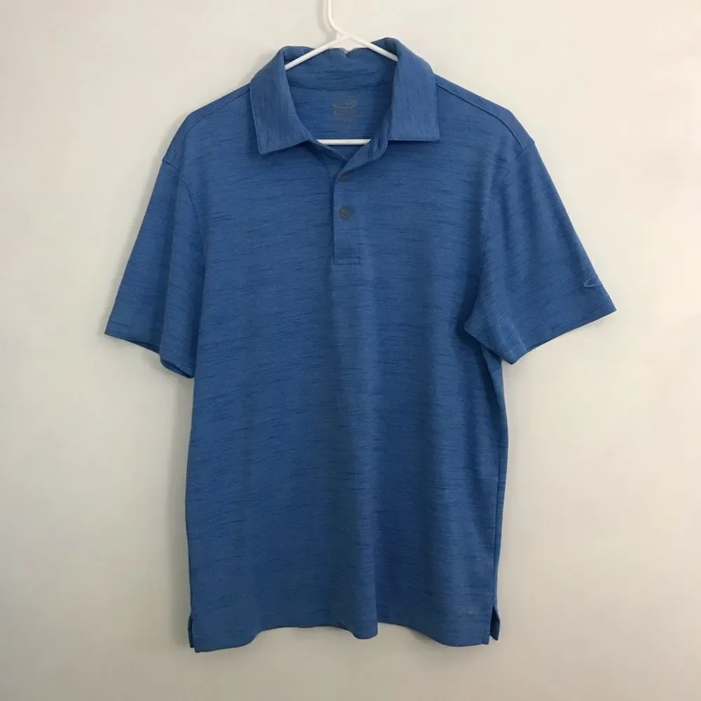 Champion Duo Dry Sz Medium Blue Polo Collared Shirt Golf Mens